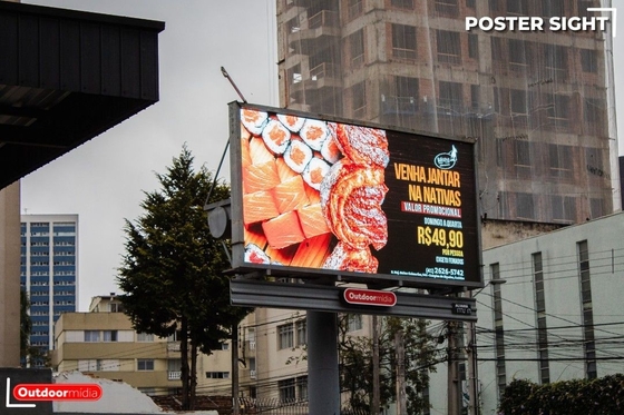 Il colore pieno P10 LED del pannello SMD di P10 LED visualizza il tabellone per le affissioni fisso all'aperto della video esposizione di Palo P10 LED