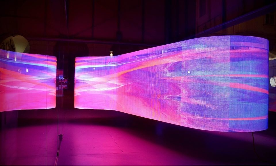 p10 schermo a LED flessibile in ferro piegato a colori pieni schermo video a chip Epistar impermeabile