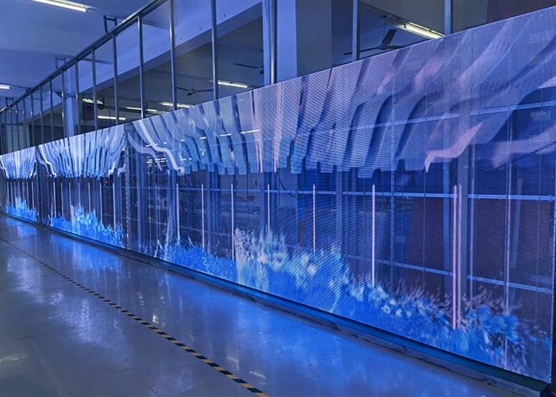 IP43 schermo a LED trasparente impermeabile con materiale per armadi di alluminio e media senza guasti di 1000 ore