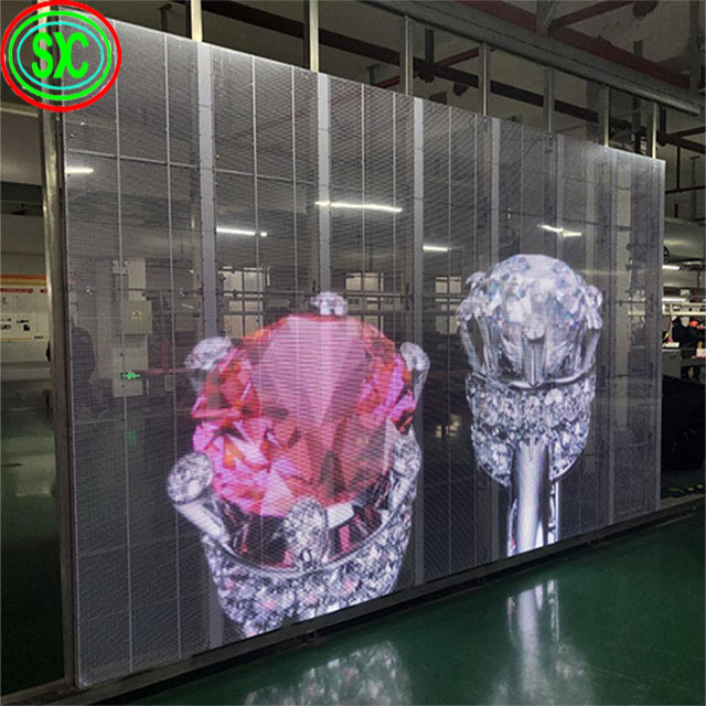 Impermeabile IP43 P7.82-7.82 Parete video LED trasparente La soluzione di visualizzazione definitiva per le imprese