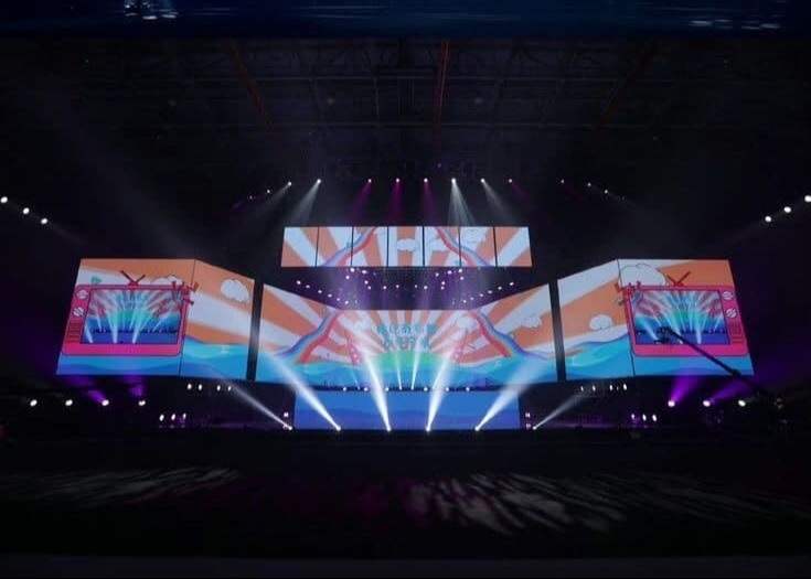 Display a LED a noleggio a colori P10 1RGB Display pubblicitario LED sospeso