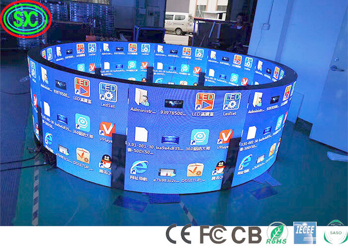P2 P4 SMD2121 1000nits Display a LED curvo flessibile 1R1G1B schermo a LED a colori