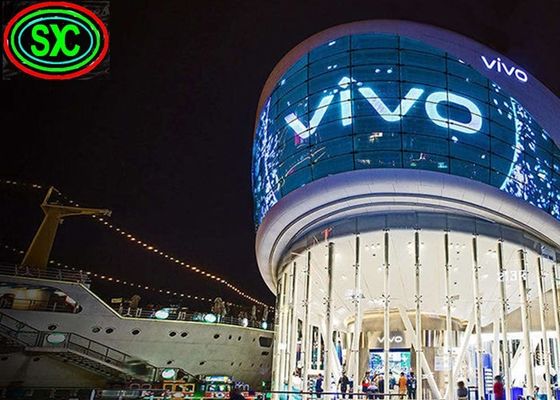 Schermo LED a colori trasparenti P3.91 1500cd/mq per facciate continue in vetro