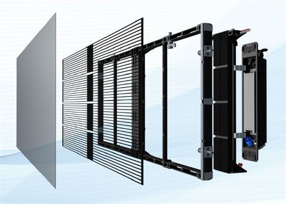 P3.9-7.8 Indoor Full Color Transparent Led Display Screen Smd Vetro curvo per vetrina