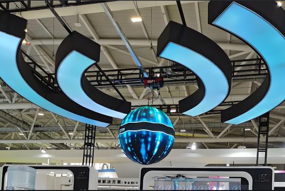 Indoor 360° Colonna a colonne a colori sfere LED Display Screen Building Billboard