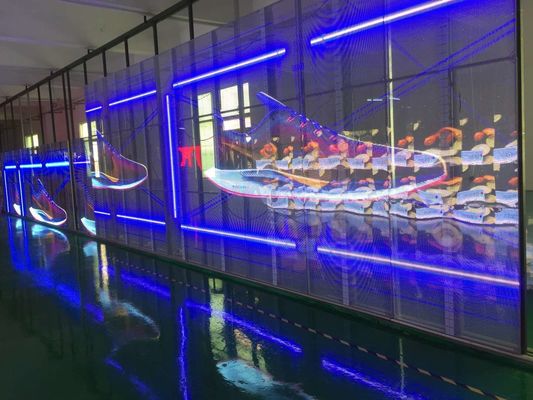 Prezzo buono 1R1G1B Display trasparente a LED per tende IP43 62500 punti/mq Garanzia di 3 anni in linea