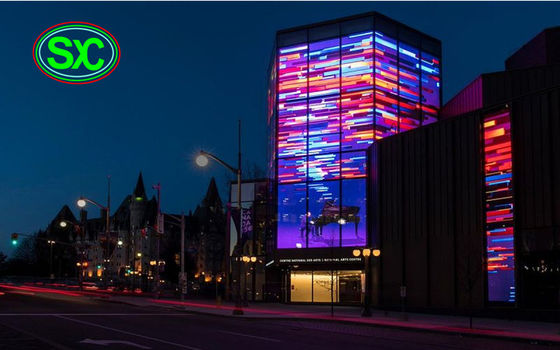 Qualità Schermo LED Trasparente P10.41 Full Color Per Facciata in Vetro di Centro Commerciale Fabbrica