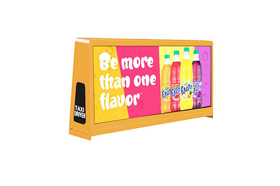 Esposizione impermeabile del segno dell'automobile LED, lato all'aperto del doppio dello schermo del tetto del taxi di colore pieno