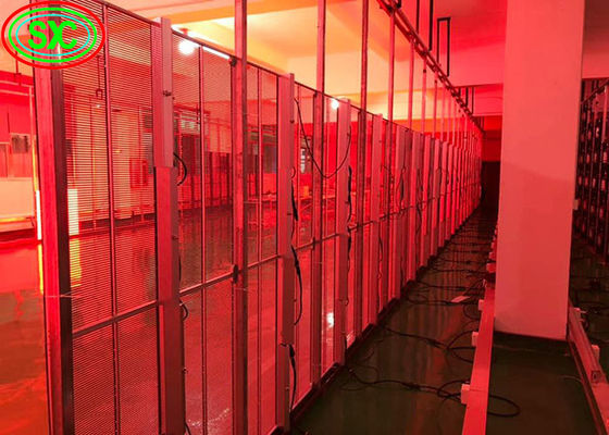 Screen LED trasparente interno P3.9-7.8 Full Color SMD Curved Led Video Wall Glass For Showcase