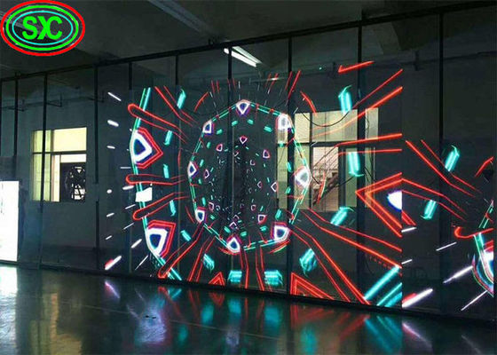 Prezzo buono Parete trasparente dell'interno di vetro 1000MMx500MM P3.91 LED in linea