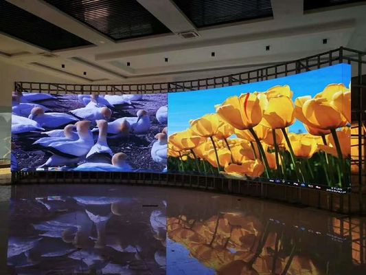 Prezzo buono Schermo gigante per pannelli LED a parete video P2 P3.91 Display a LED per interni a colori con scatola curva per pubblicità interna in linea