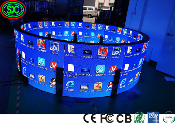 Prezzo buono P2 P4 SMD2121 1000nits Display a LED curvo flessibile 1R1G1B schermo a LED a colori in linea