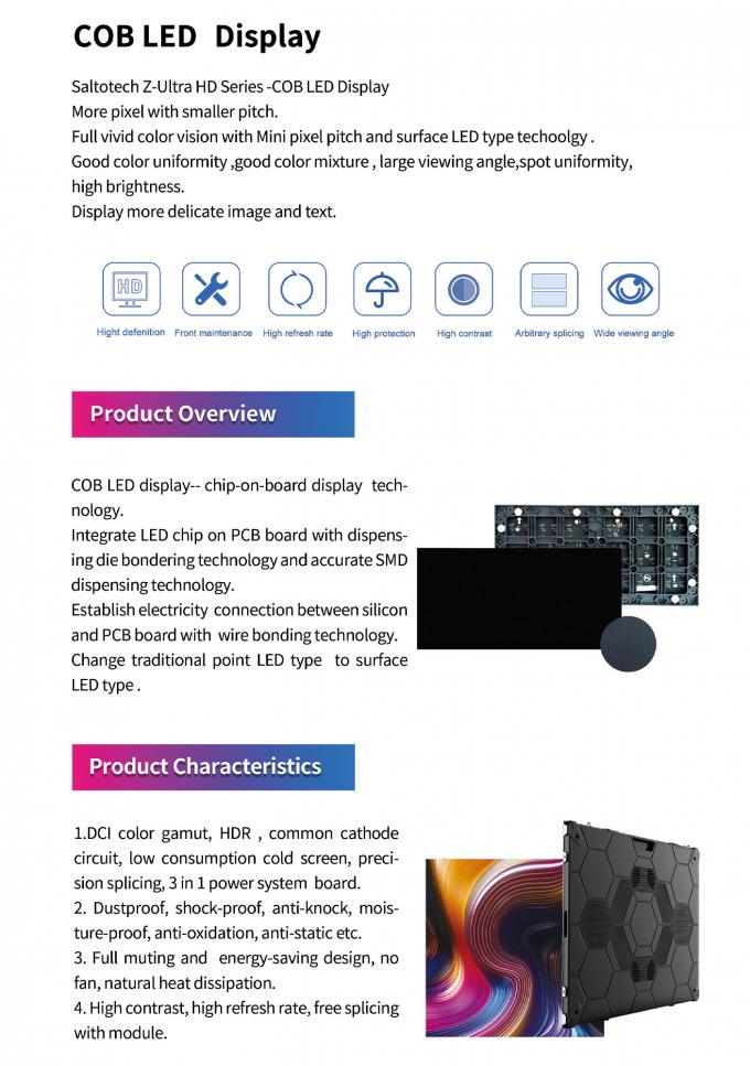 Sistema di controllo Nova Star 600*337.5mm Schermata LED in alluminio a stampa stampata per pubblicit&agrave; P0.9 P1.25 P1.56 16 9 1